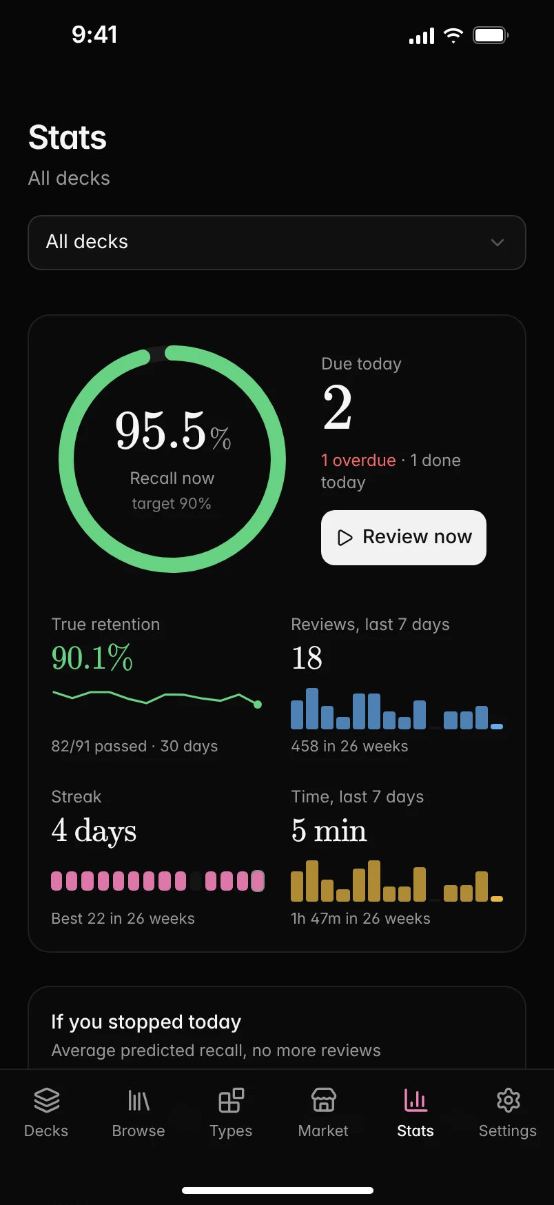 Stats on a phone